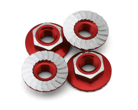 870501 1UP Racing 4mm "Lockdown" Serrated Aluminum Wheel Nuts (Red) (4)