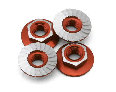 870601 1UP Racing 4mm "Lockdown" Serrated Aluminum Wheel Nuts (Orange) (4)