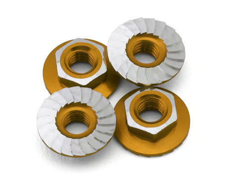 870701 1UP Racing 4mm "Lockdown" Serrated Aluminum Wheel Nuts (Gold) (4)