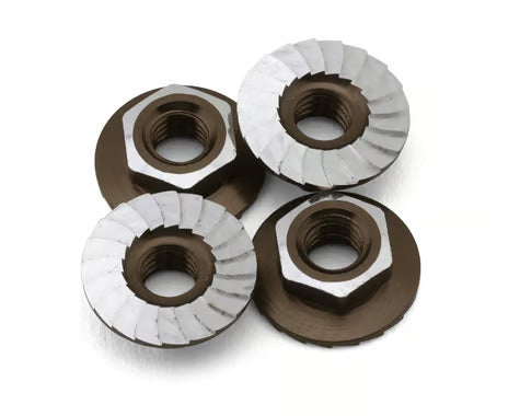 870901 1UP Racing 4mm "Lockdown" Serrated Aluminum Wheel Nuts (Gunmetal) (4)