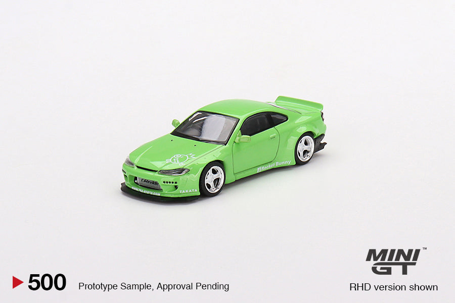 HE Mini GT 500 1/64 Nissan Silvia (S15) Rocket Bunny Green