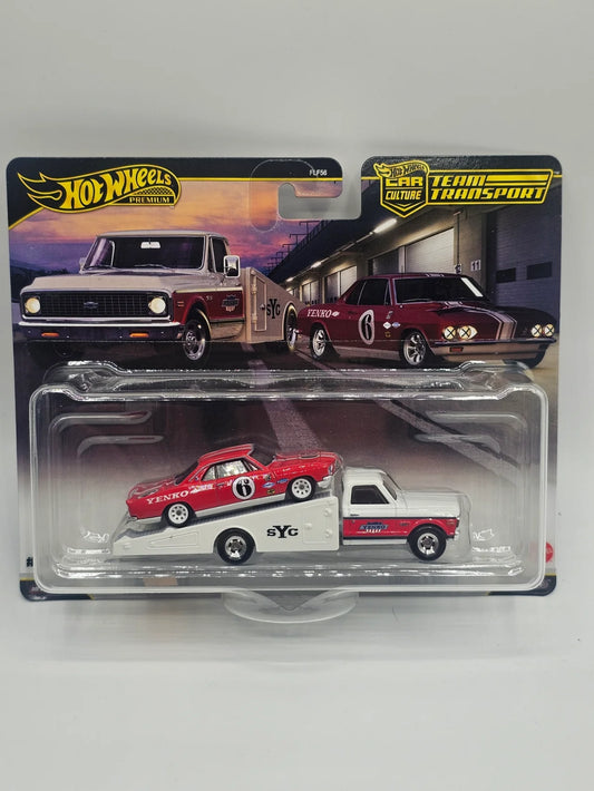 Hot Wheels Premium Car Culture Team Transport #91 '66 Chevrolet Corvair Yenko Stringer/'72 Chevy Ramp Truck