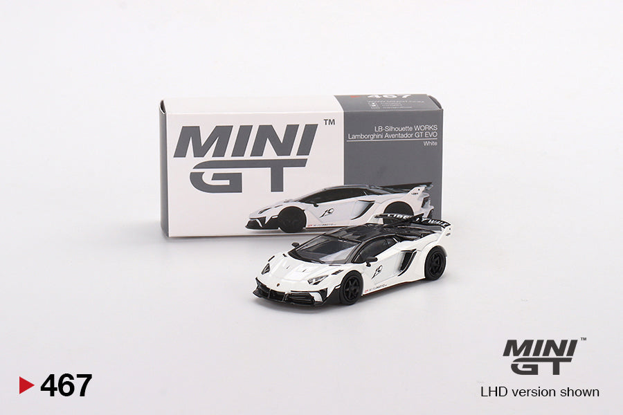 HE MINI GT #467 LB-Silhouette WORKS Lamborghini Aventador GT EVO White