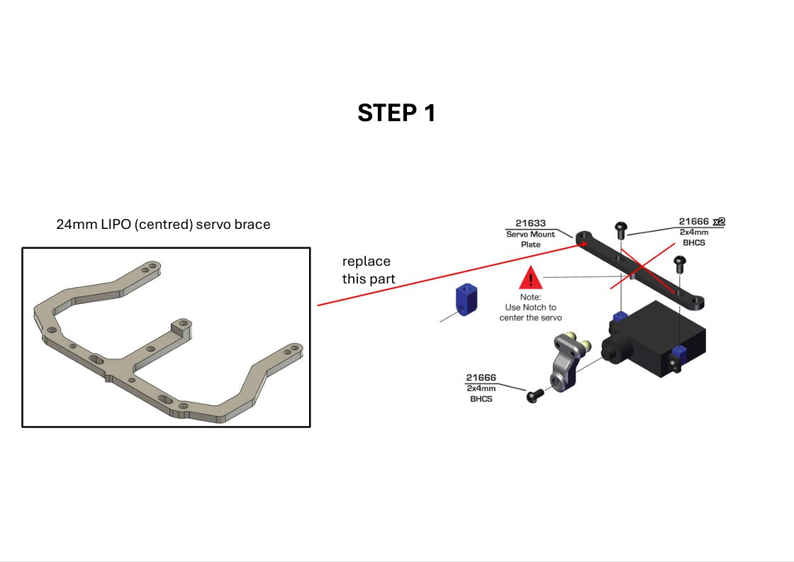 DAS-RC28-001-A DAS Speed RC28R - 24mm Lipo Servo Brace - Alu