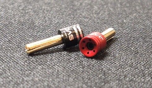 DAS-0008 DAS Speed 24K Low Profile 2mm Lipo Plugs & +/- tabs (1 pair)