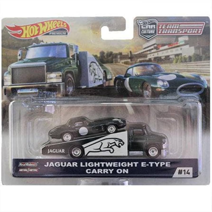 Hot Wheels Premium Team Transport Jaguar Lightweight E-Type Carry On