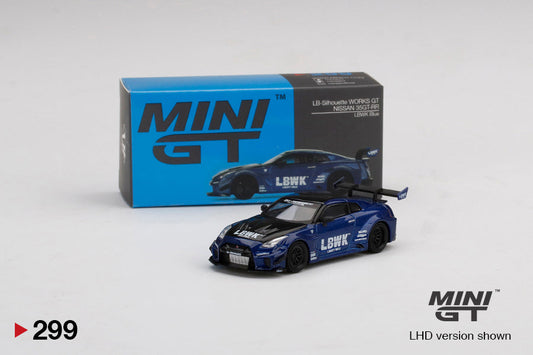 HE LB-Silhouette WORKS GT Nissan 35GT-RR Blue Mini GT #299