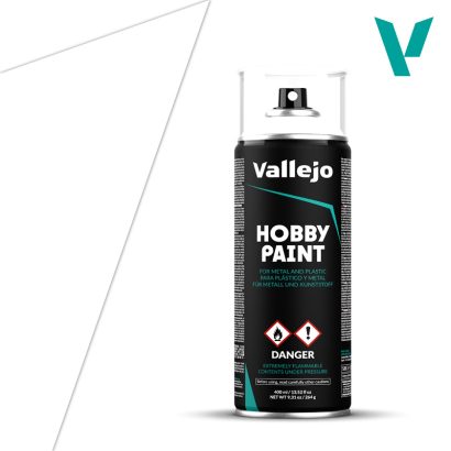 VAL28010 Vallejo White Primer Aerosol 400ml Basic Primer