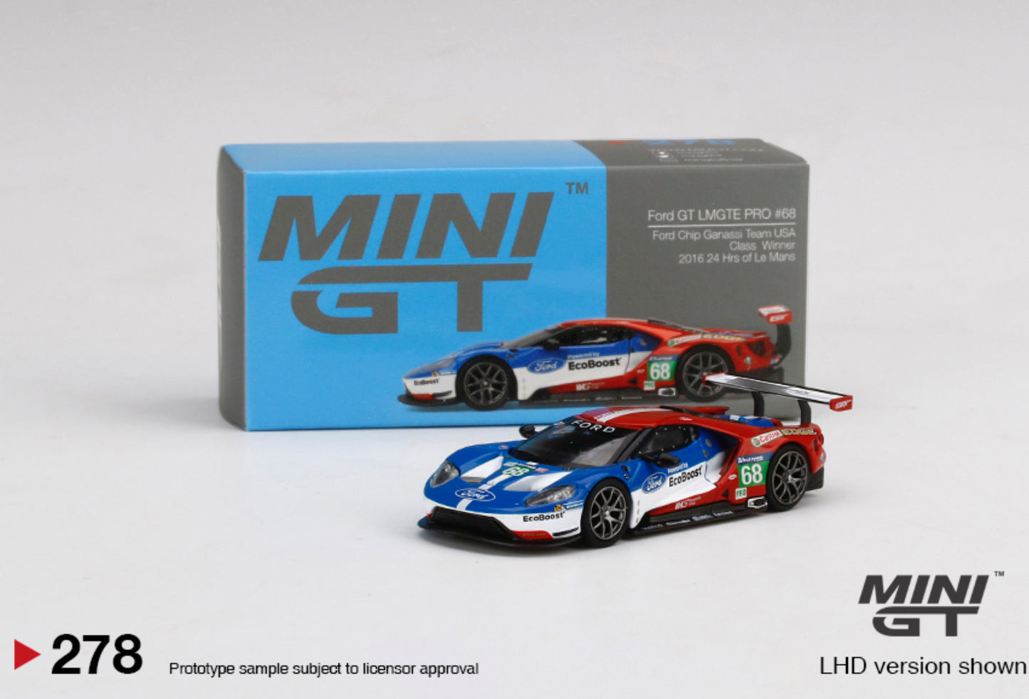 HE Mini GT 278 Ford GT LMGTE PRO #68 2016 24 Hrs of Le Mans Class Winner