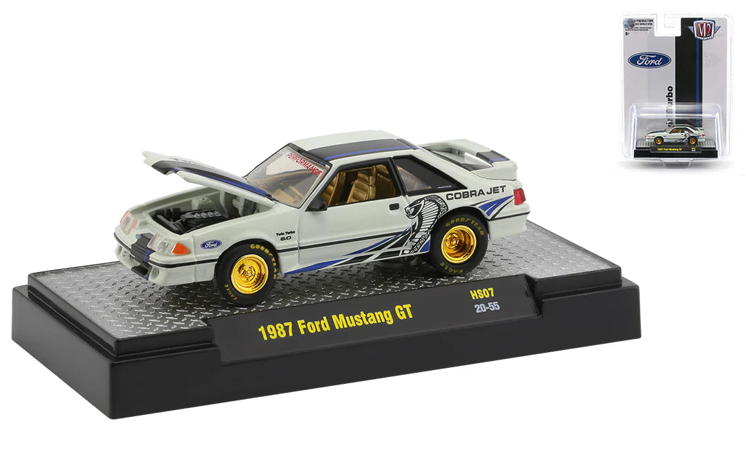 M2 Machines 1:64 1987 White Ford Mustang GT (CHASE)