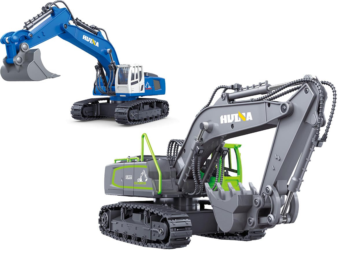 RP Huina 11 Channel Excavator 1558 Green