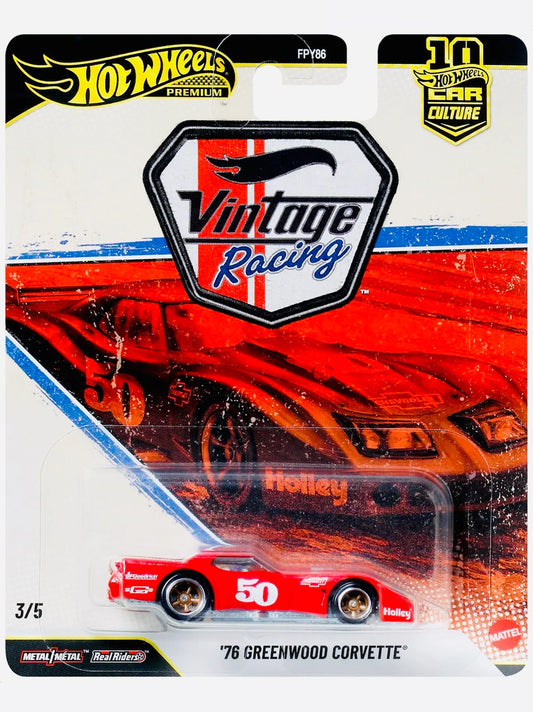 Hot Wheels Premium Car Culture Vintage Racing '76 Greenwood Corvette