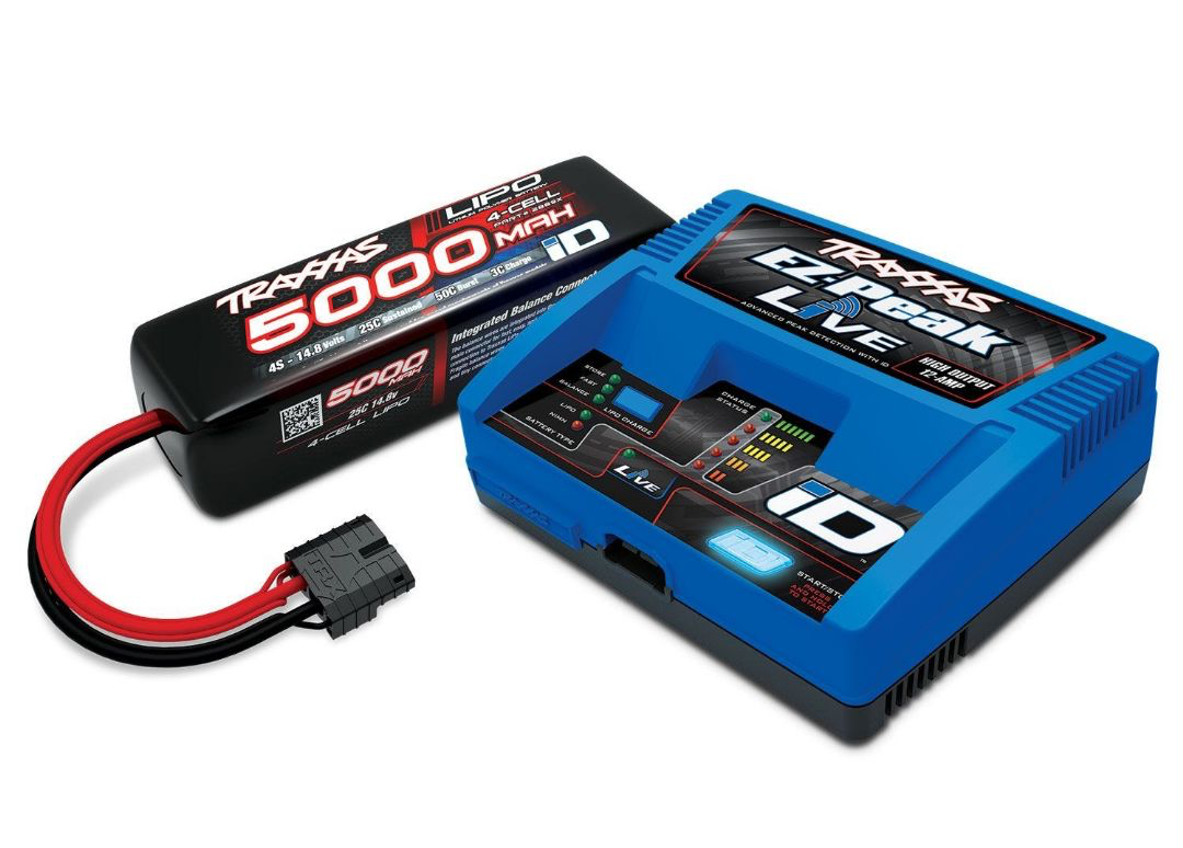 TRA2996X Traxxas EZ-Peak Live 100W Multi-Chemistry Battery Charger With 5000mAh 14.8V 4Cell 25C LiPo Battery