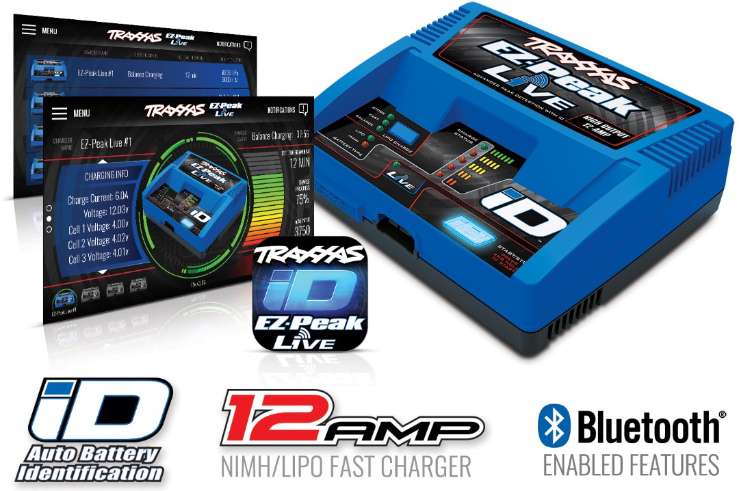 TRA2971  Traxxas EZ-Peak Live 100W 12A NiMH/LiPo Charger