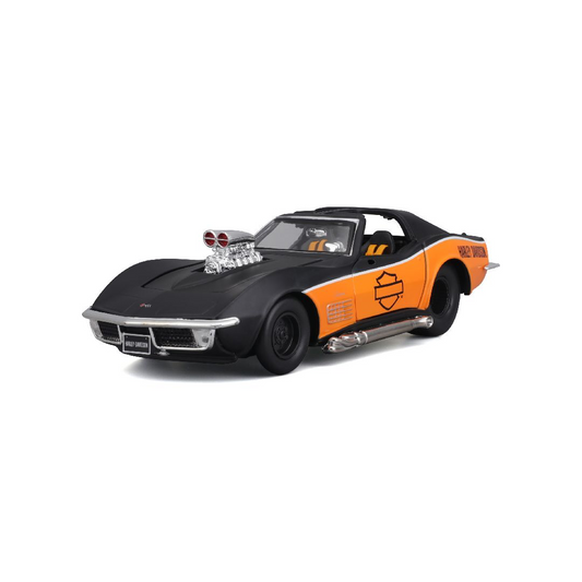 MAI32193 Maisto 1/24 H-D Custom 1970 Chevy Corvette (Black/Orange)