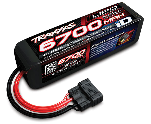 TRA2890X Traxxas 6700mAh 4S 14.8V 25C LiPo iD Plug Soft Case