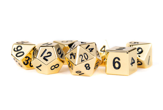 MDG 16mm Metal Poly Dice Set Gold