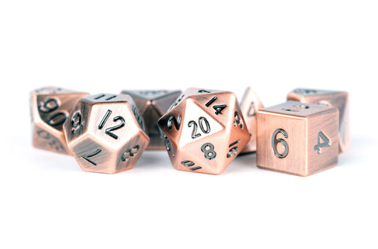 MDG 16mm Metal Poly Dice Set Antique Copper