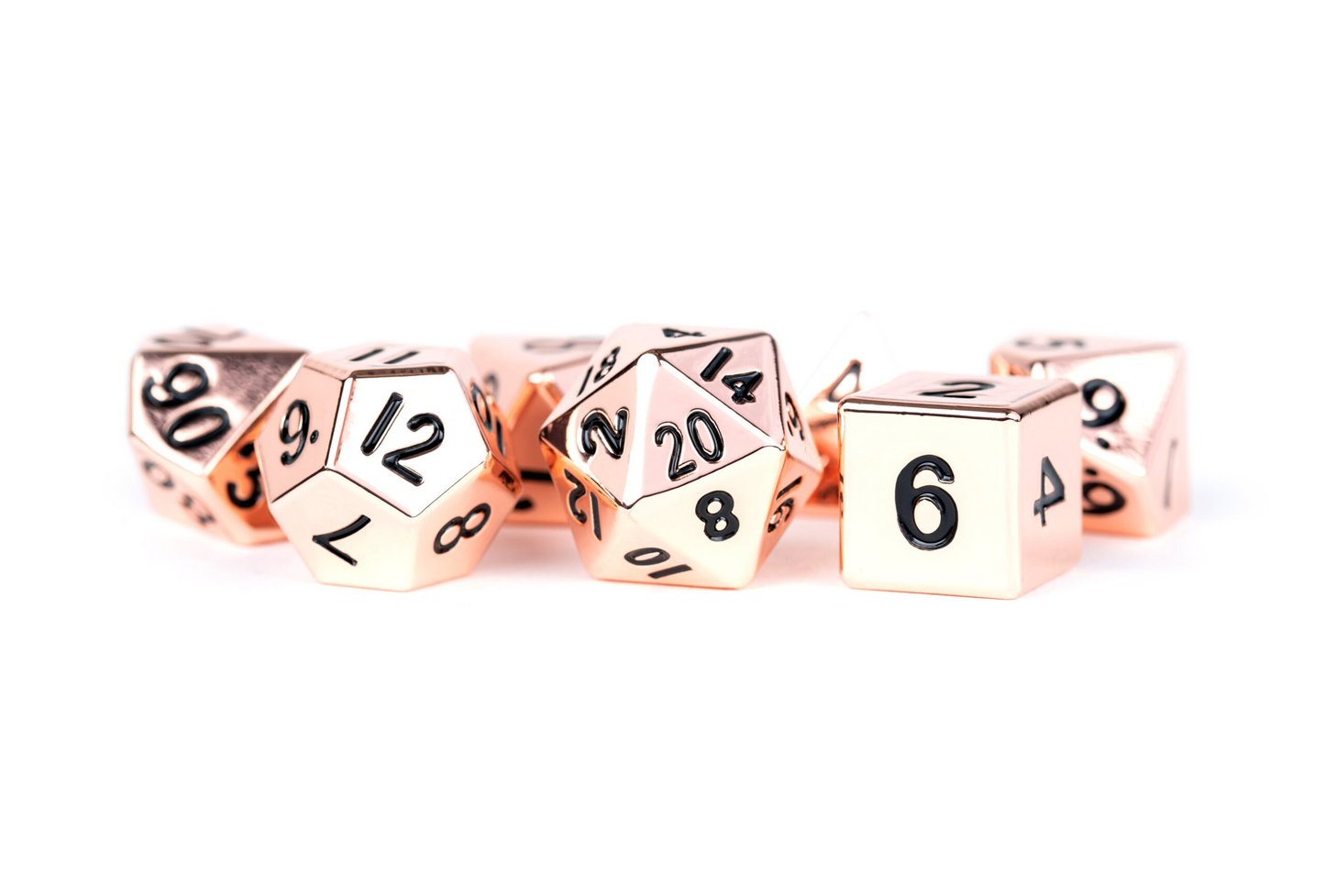 MDG 16mm Metal Poly Dice Set Copper