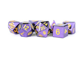 MDG 16mm Metal Poly Dice Set Purple