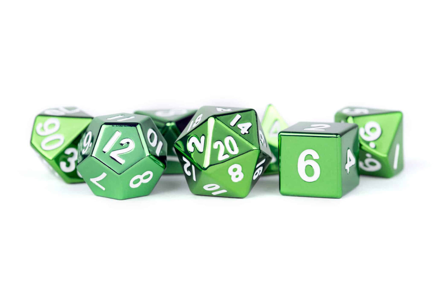 MDG 16mm Metal Poly Dice Set Green