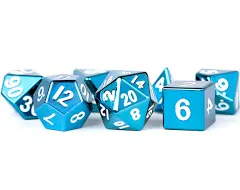 MDG 16mm Metal Poly Dice Set Blue