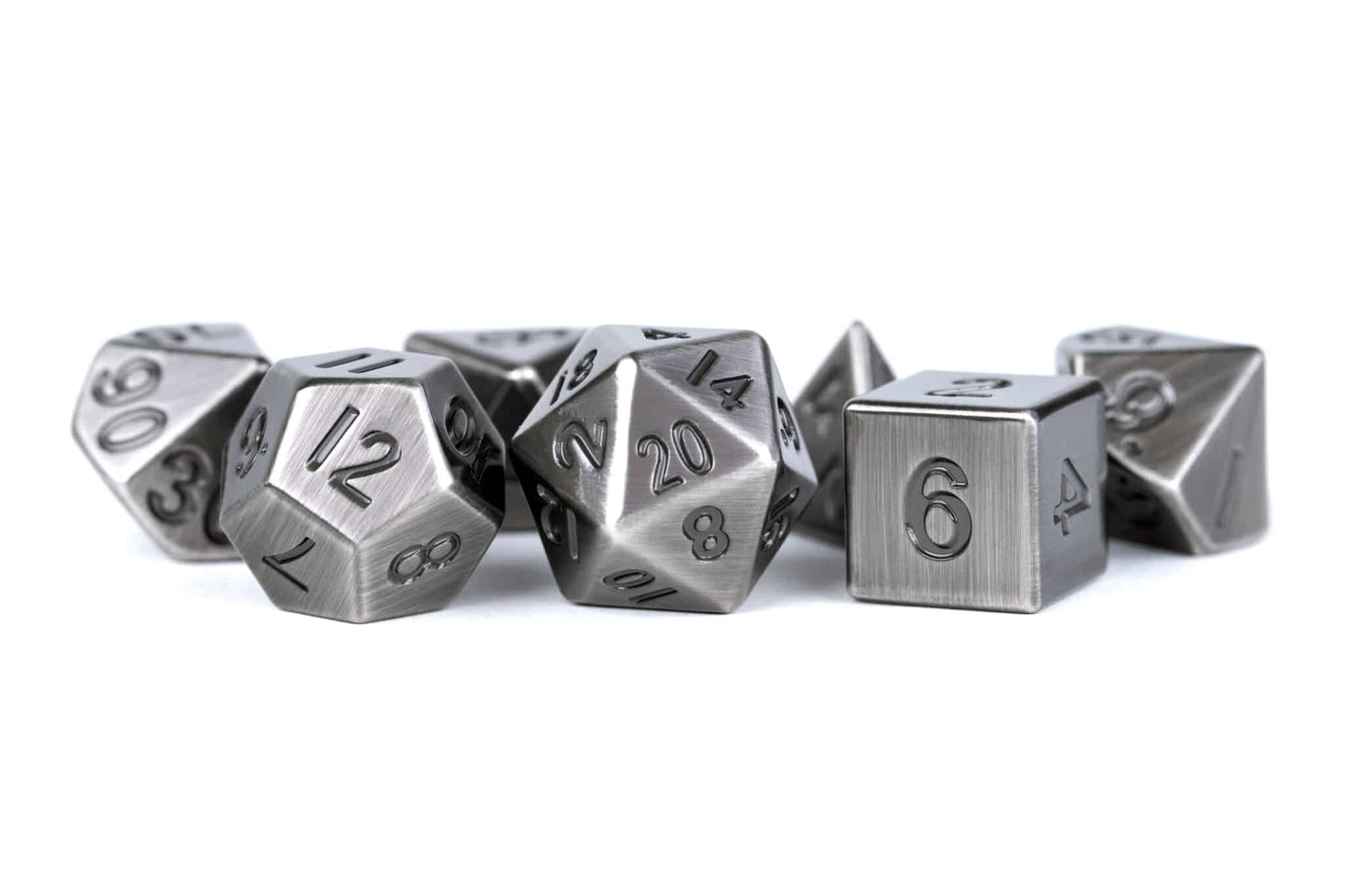 MDG 16mm Metal Poly Dice Set Antique Silver