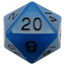 MDG 35mm Mega Acrylic d20 Glow Blue