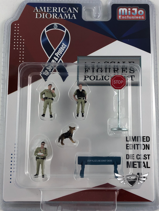 HE American Diorama To Serve And Protect Police Set Green Uniform