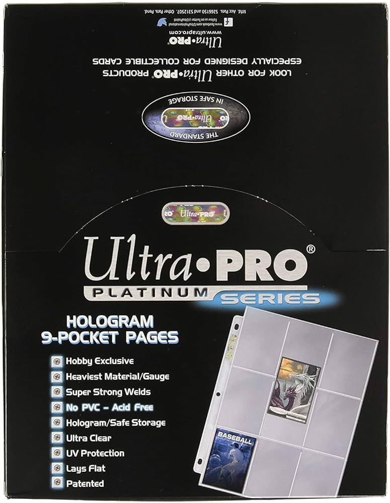 Ultra Pro Platinum Series 9 Pocket Pages (100)