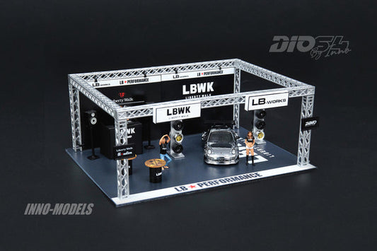 HE 1:64 Scale Diorama LBWK Auto Salon Diorama Includes LBWK 997 Chrome