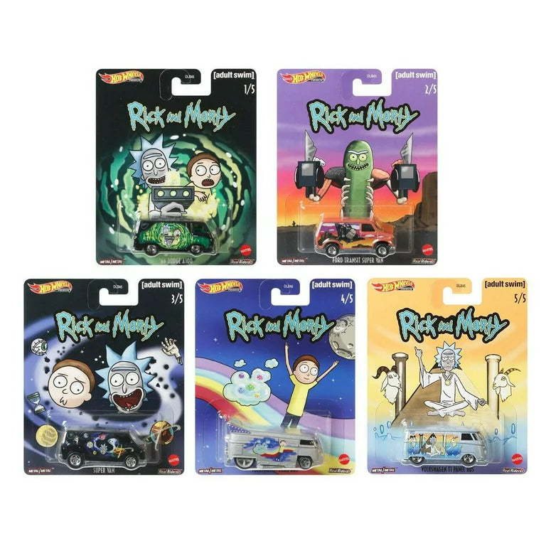 HotWheels Premium 5 Set Rick And Morty