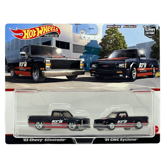 HotWheels Premium Car Culture ‘83 Chevy Silverado ‘91 GMC Syclone