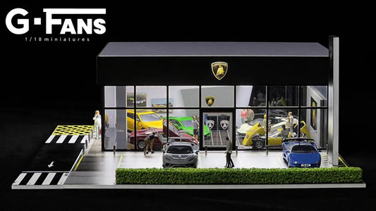 HE G-Fans 1/64 Miniatures Lamborghini Dealership Diorama