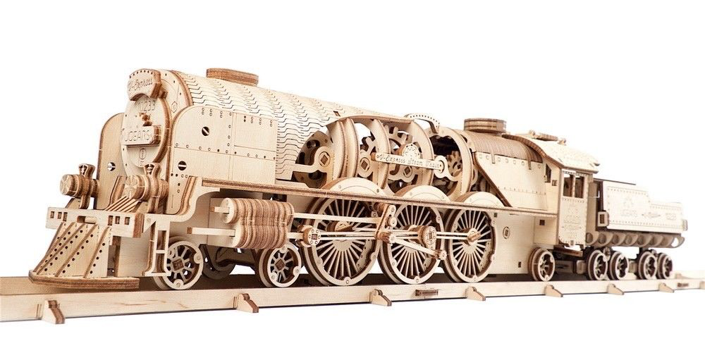 UGR70058 UGears V-Express Steam Train With Tender - 538 pieces (Advanced)