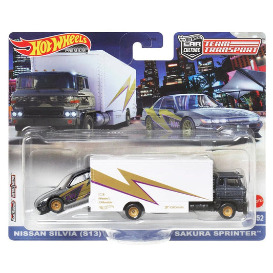 HotWheels Premium Team Transport Nissan Silvia (S13) Sakura Sprinter