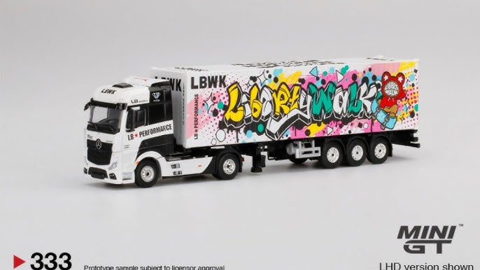 HE Mini Gt #333 Mercedes-Benz Actros w/40 Ft Container “LBWK Kuma Graffiti”