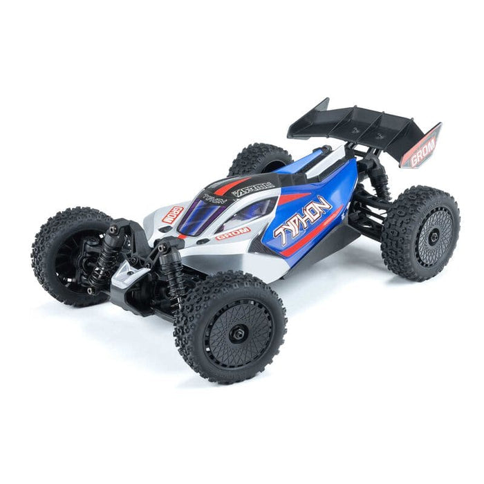 ARA2106T1 TYPHON GROM MEGA 380 Brushed 4X4 Small Scale Buggy RTR with Battery & Charger, Blue/Silver