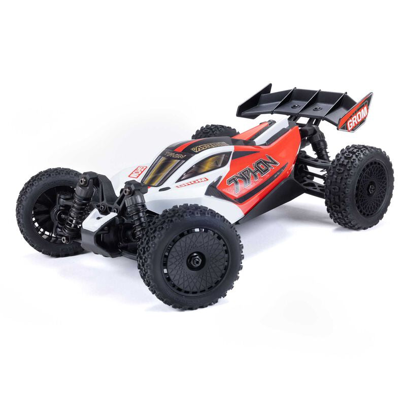 ARA2106T2 TYPHON GROM MEGA 380 Brushed 4X4 Small Scale Buggy RTR with Battery & Charger, Red/White