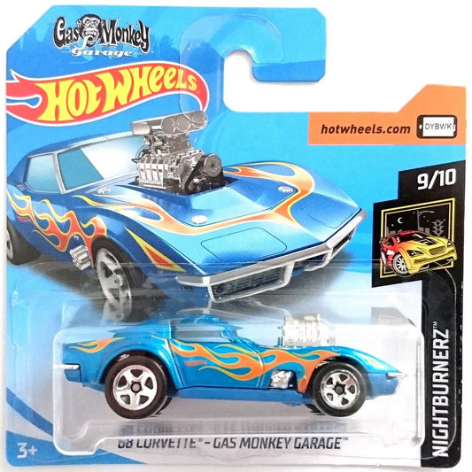 HE Hotwheels NightBurnerz ‘68 Corvette - Gas Monkey Garage (Short Card)