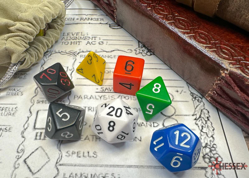 NOSTALGIA OPAQUE GM AND BEGINNER PLAYER POLYHEDRAL 7-DIE SET