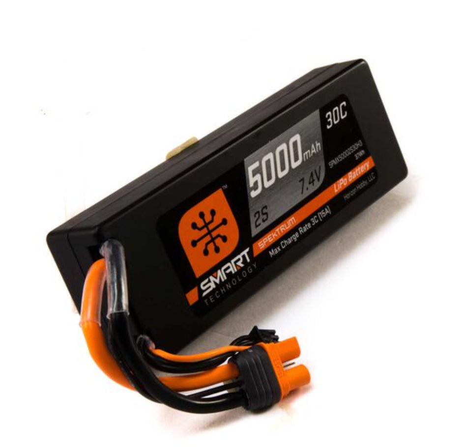 SPMX50002S30H3 7.4V 5000mAh 2S 30C Smart LiPo Hardcase Battery: IC3