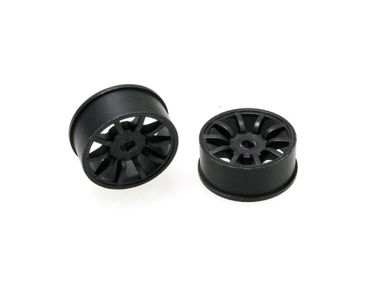 410BF0 PN Racing Mini-Z AWD Machine Cut 10 Spoke Front Wheel F0 Black