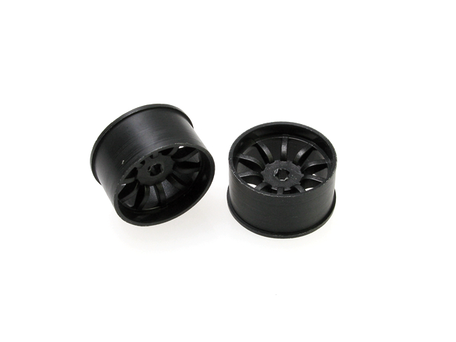 410BR0 PN Racing Mini-Z AWD Machine Cut 10 Spoke Rear Wheel R0 Black