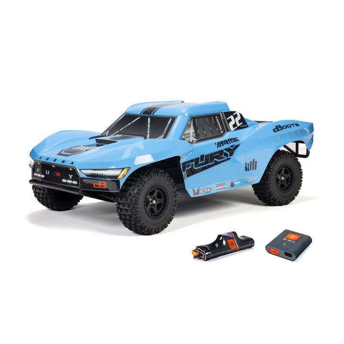 1/10 FURY MEGA 550 Brushed 2WD Short Course Truck RTR with Battery & Charger, Blue