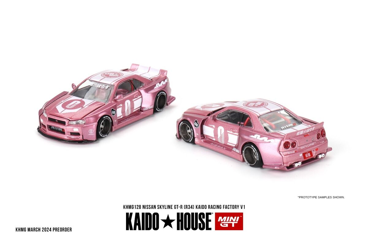 Mini GT Kaido House Nissan Skyline GT-R (R34) Kaido Racing Factory V1 HE