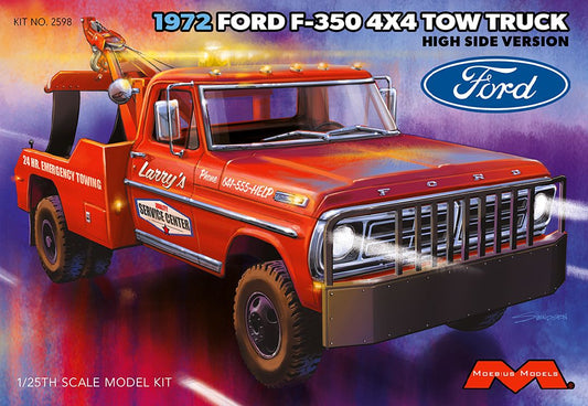 MOE2598 Moebius 1972 Ford F-350 Wrecker 4x4 High Side 1/25 Model Kit