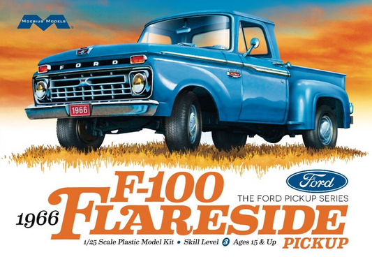 MOE1232 Moebius 1966 Ford F-100 Flareside Pickup 1/25 Model Kit Level 3