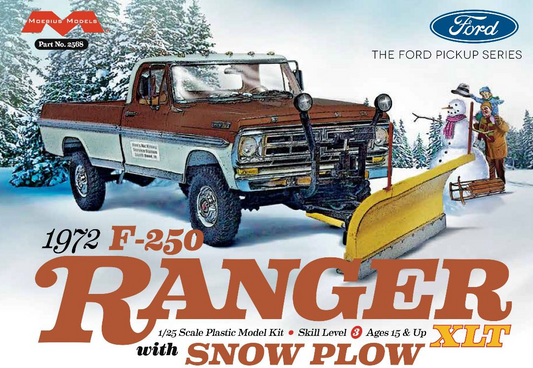 MOE2568 Moebius 1972 Ford F-250 4x4 with Snow Plow 1/25 Model Kit