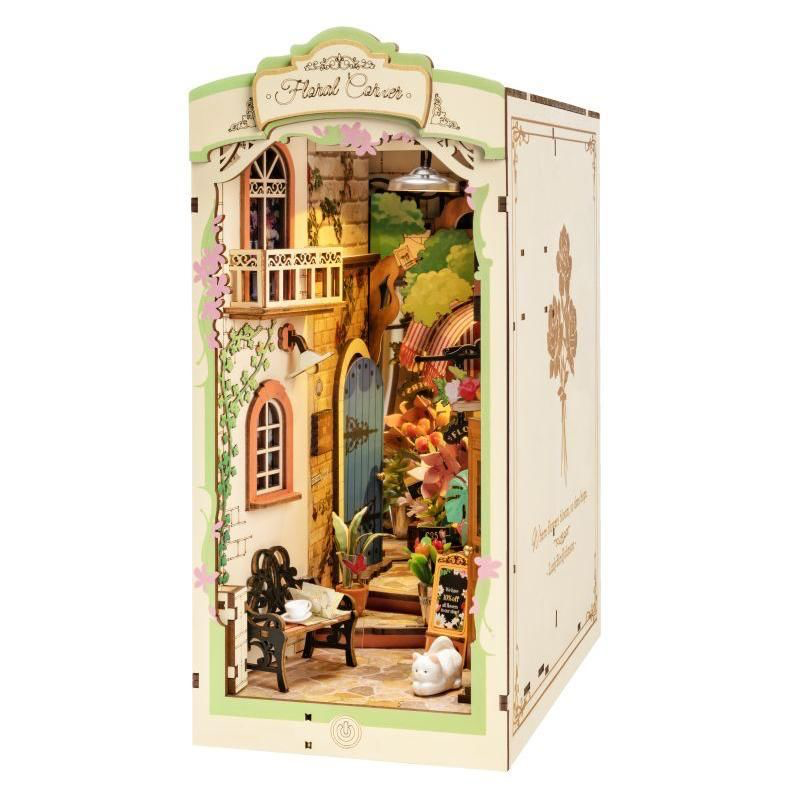 TGB09 Rolife Floral Corner DIY Book Nook Shelf Insert